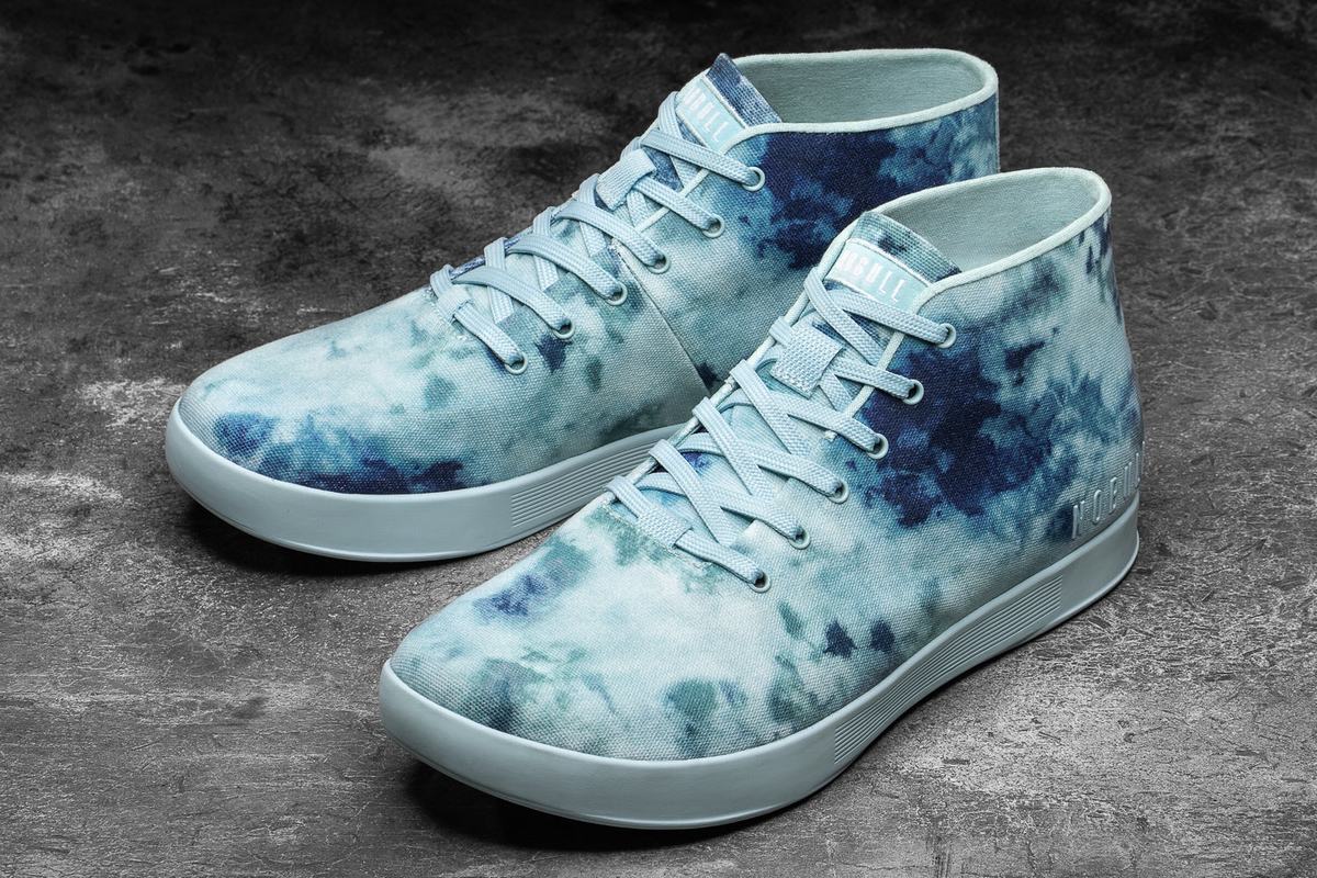 Nobull Tie-Dye Canvas Mid Men's Trainers Mint | Australia (XG6582)